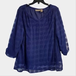 Art And Soul Women's Top Navy Size XL
